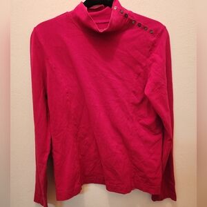 Eddie Bauer Vibrant Pink Long Sleeve Turtleneck Size M